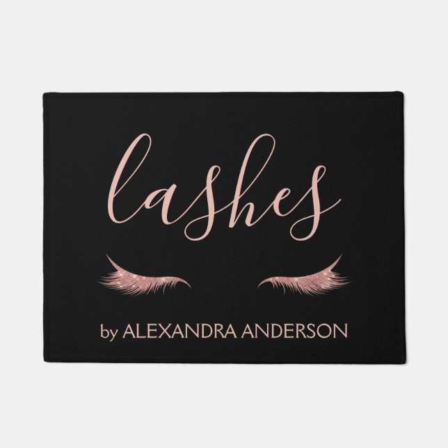 Paillasson Parties scintillant or rose et extension Eyelash (Devant)