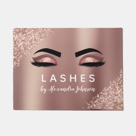 Paillasson Parties scintillant or rose et extension Eyelash (Devant)