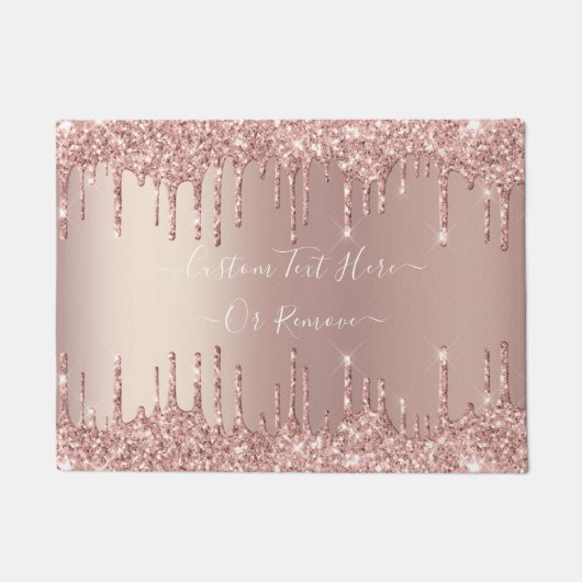 Paillasson Parties scintillant rose Gold Blush personnalisé T (Devant)
