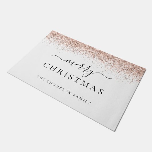 Paillasson Parties scintillant rose Gold Nom blanc Joyeux Noë (Incliné)