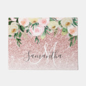 Paillasson Parties scintillant rose moderne & Fleurs Étincell (Devant)