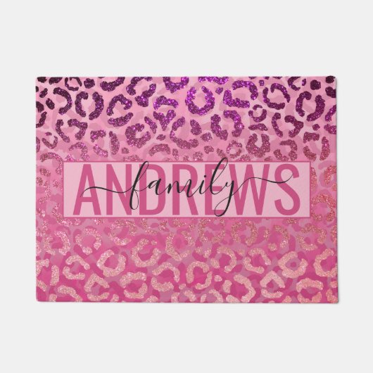 Paillasson Parties scintillant rose violet Poster de animal l (Devant)
