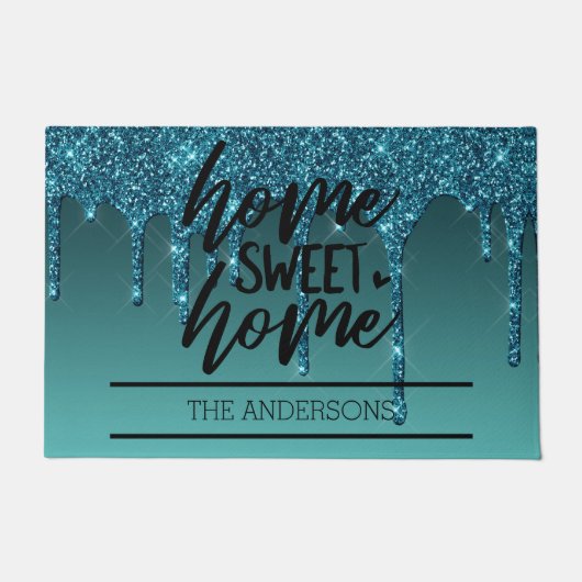 Paillasson Parties scintillant turquoise de déshydratation Fa (Devant)