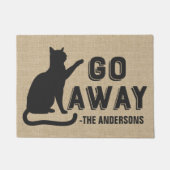 Paillasson Partir Cat Funny Nom de famille Monogramme Personn (Devant)