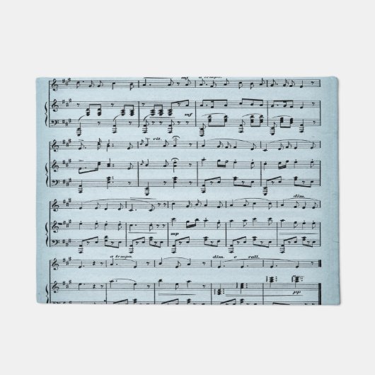 Paillasson Partition de musique bleue (Devant)