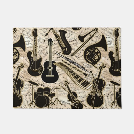 Paillasson Partition et instruments Black/Gold ID481 (Devant)