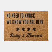 Paillasson Pas besoin de frapper - Bienvenue Rustic Funny Dog (Devant)