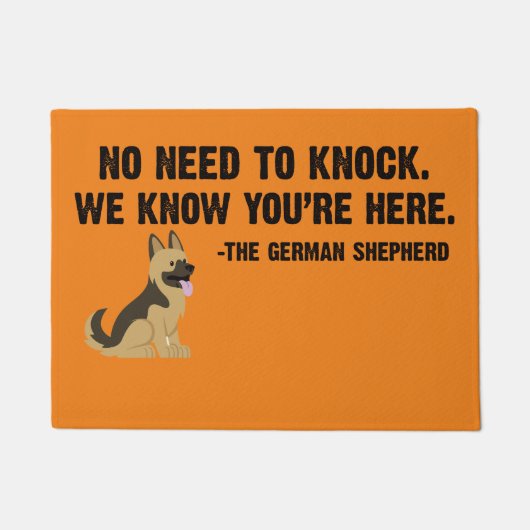 Paillasson Pas besoin de frapper le berger allemand (Devant)