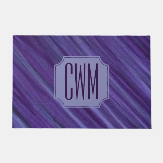 Paillasson Passion violette | Monogramme à brosse de prune vi (Devant)