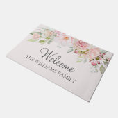 Paillasson Pastel Rose Fleur Rose Accueil Floral (Incliné)