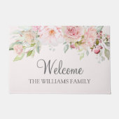 Paillasson Pastel Rose Fleur Rose Accueil Floral (Devant)