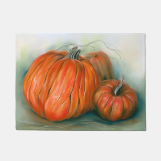 Paillasson Patch citrouille Automne Trio Pastel Art (Devant)