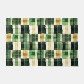Paillasson Patchwork carreaux émeraude (Devant)