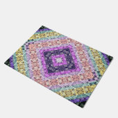 Paillasson Patchwork folk rétro décoration ornementale violet (Incliné)