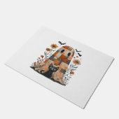 Paillasson Patchwork Halloween Fantôme et chat, Retro Éffraya (Incliné)