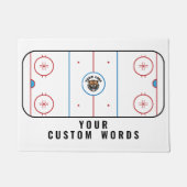 Paillasson Patinoire de hockey avec logo et texte de l'équipe (Devant)