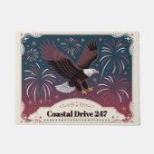 Paillasson Patriotic Eagle Personalized Address Number Custom (Devant)