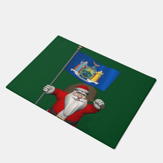 Paillasson Patriotique Santa Claus Visite État New York (Incliné)