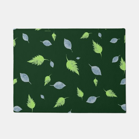 Paillasson Pattern Blue & Green Leaves (Devant)