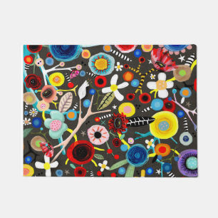 Paillasson Pâturage floral noir Rupydetequila