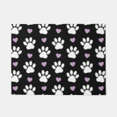 Paillasson Paw Motif, Chien Paws, White Paws, Lilac Hearts (Devant)