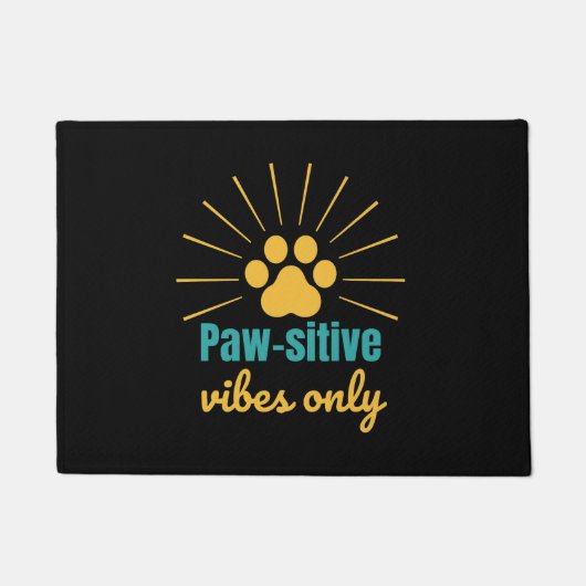Paillasson Paw-sitive Vibes Only cat lover (Devant)