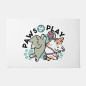 Paillasson Paws and Play – Adorable Cat Illustration (Devant)