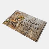 Paillasson Pays Fauteuil Rocking Pots Fleurs Bienvenue (Incliné)