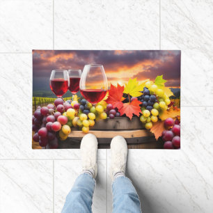 Paillasson Pays viticole le plus beau avec du vin et des rais