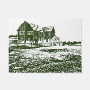 Paillasson Paysage rural maison de ferme de style coupe