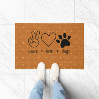 Paillasson Peace Hand Love Heart Dogs Paw Cute Home