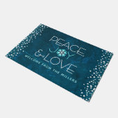 Paillasson Peace Jove Love Blue Holiday Bold Modern Snowflake (Incliné)