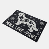 Paillasson Peace Love and Paws Stylisé Bernese Dog Snowflake (Incliné)