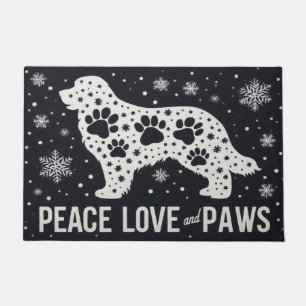 Paillasson Peace Love and Paws Stylisé Bernese Dog Snowflake