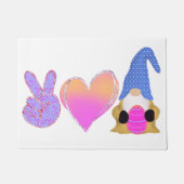 Paillasson Peace Love Gnome | Belle Sublimation Pastel de Pâq (Devant)
