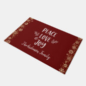 Paillasson Peace Loy Snowflakes Typographie Red Holiday (Incliné)