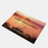 Paillasson Peach lake sunset Nom de famille Adresse (Incliné)