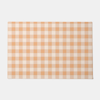 Paillasson Peach White À damiers En vichy Motif