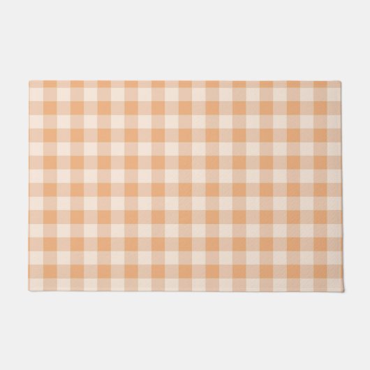 Paillasson Peach White À damiers En vichy Motif (Devant)
