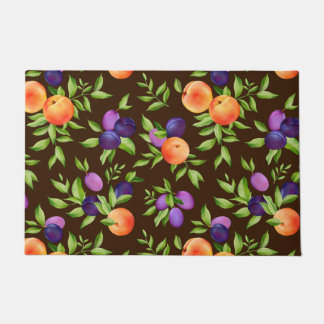 Paillasson Peaches Plums Purple Cute Fruit Motif botanique