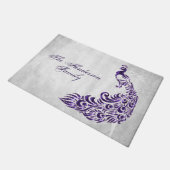 Paillasson Peacock violet Porte personnalisée (Incliné)