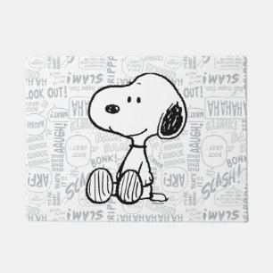 Paillasson PEANUTS Snoopy on Black White Comics