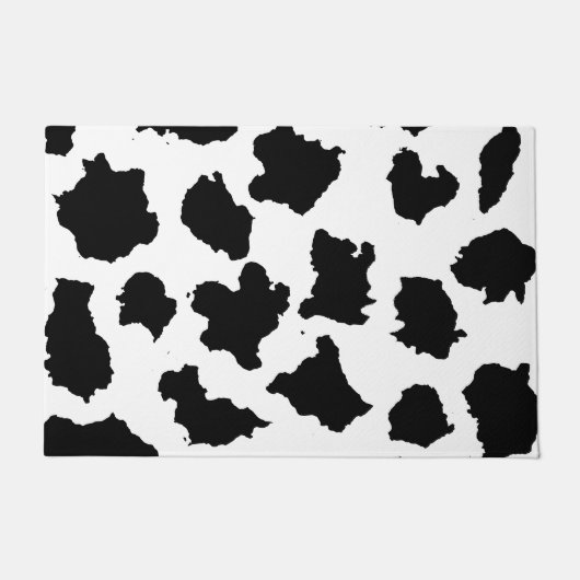 Paillasson Peau de vache Motif noir et blanc (Devant)