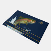 Paillasson Pêche à la mouche aquarelle truite poisson marine  (Incliné)