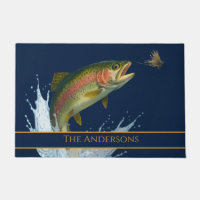 Pêche à la mouche aquarelle truite poisson marine 
