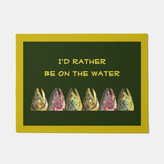 Paillasson Pêche à la truite pêcheur à la ligne (Devant)