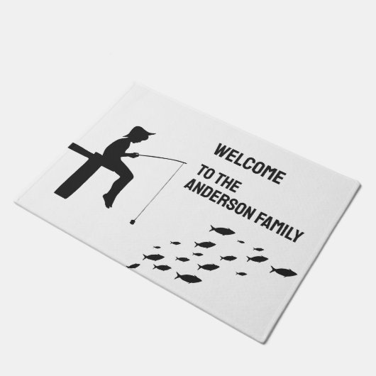 Paillasson Pêche Garçon Pêche Poisson (Incliné)