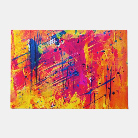 Paillasson Peinture Abstraite brillante colorée (Devant)