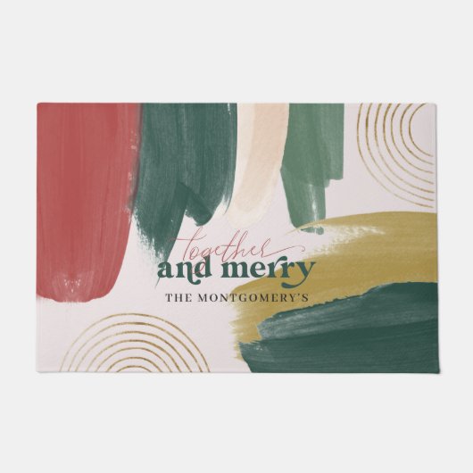 Paillasson Peinture Abstraite moderne | Noël du monogramme (Devant)