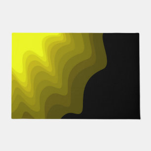 Paillasson Peinture abstraite noire et jaune